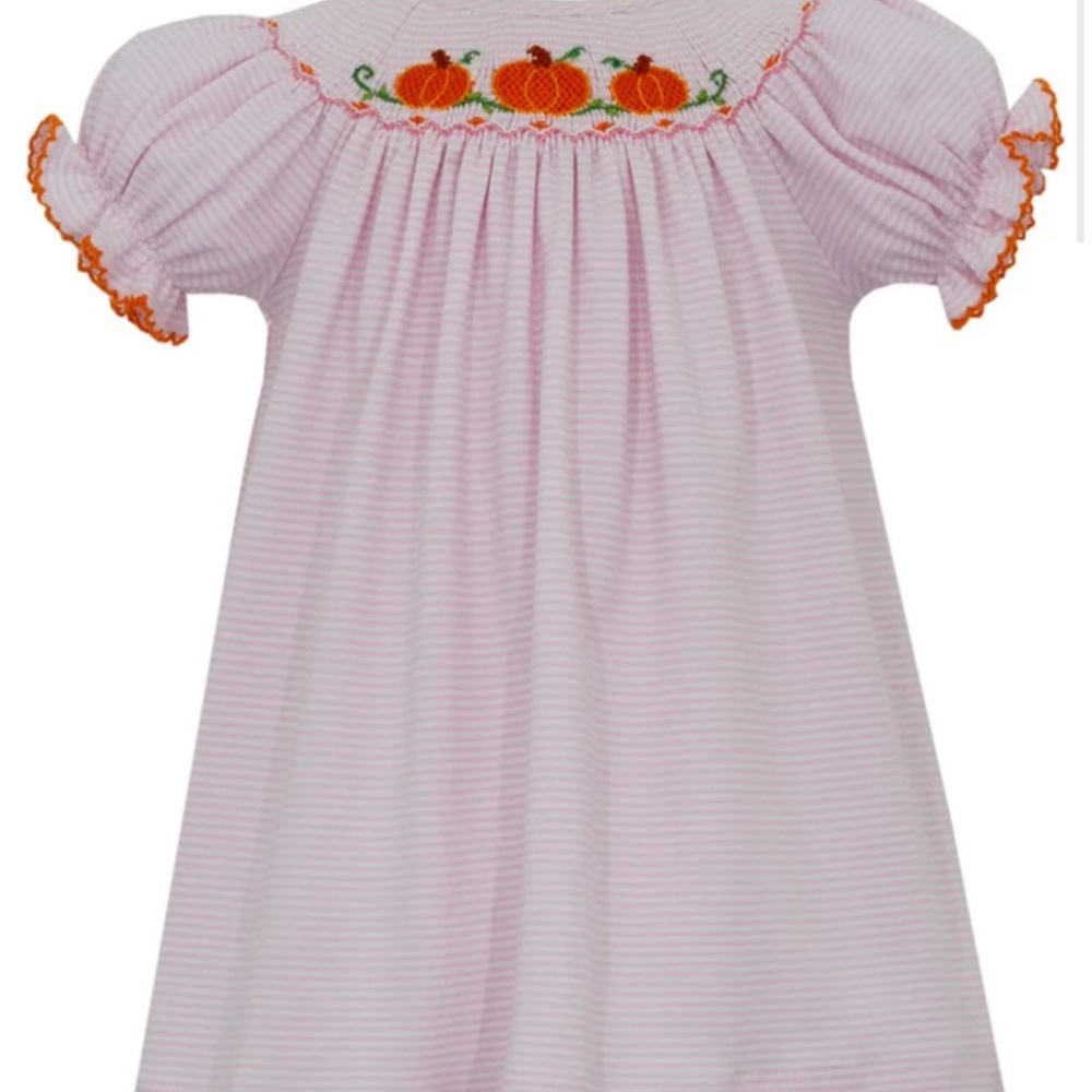 Petit Bebe Baby Girls Pink Stripe Knit Dress - Smocked Pumpkins